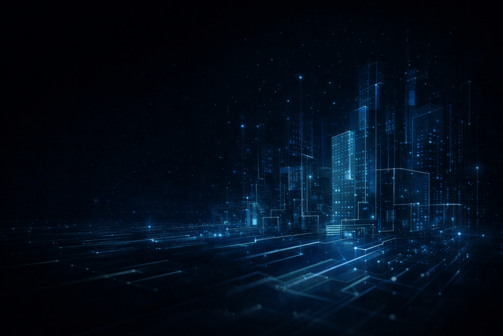 Abstrakte digitale Struktur zur Darstellung moderner technologischer Infrastruktur